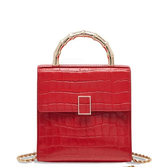Loeffler Randall Red Tani Mini Square Crossbody Bag - Picture 1 of 11